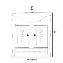 Shop Chic Arredo bagno 65 cm base con lavabo bombato in legno bianco