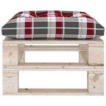vidaXL Pouf da Giardino Pallet Cuscino a Quadri Rosso Legno di Pino