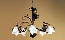 Onli 4240/5 Lampadario, Marrone, metallo;vetro