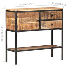 vidaXL Credenza 85x30x80 cm in Legno Massello di Mango Grezzo