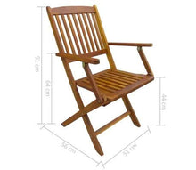 Cikonielf Set da Pranzo Pieghevole da 7 Pezzi in Legno massello di Acacia