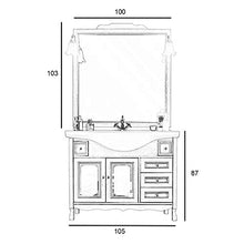 Arredo bagno avorio decape' decapato 105 cm con lavabo in ceramica