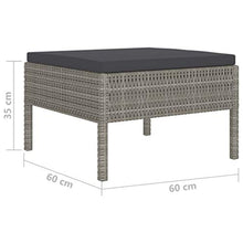 FAMIROSA Set Divani da Giardino 4 pz con Cuscini in Polyrattan Grigio-6968