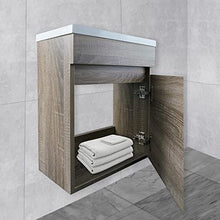 STARBATH PLUS - Set di mobili da bagno sospesi in MDF con lavabo in resina e specchio - Lavabo sospeso - Mobili da bagno con lavabo - 40 x 22 cm