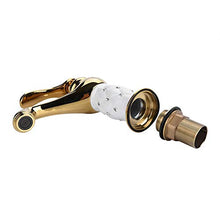 Rubinetto per Lavabo Monocomando Diamantato, Rubinetto in Ottone Massiccio per Lavabo, Rubinetto per Acqua Calda e Fredda per Cucina Domestica(D'oro)
