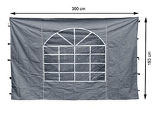 QUICK STAR 2 Pannelli Laterali con finestrella PE 300x195 cm Grigio per Gazebo Sahara 3x3m