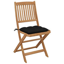 vidaXL Sedie da Giardino Pieghevoli 4pz con Cuscini Massello d'Acacia