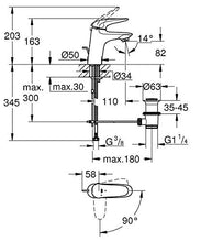 GROHE 23581001 - WAVE NEW LAVABO POP-UP Aparte FRIO