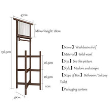 TWW Mensola Lavabo retrò con Specchio, Supporto per Lavabo Domestico dal Pavimento al Soffitto, Supporto per Lavabo Semplice E Moderno, Supporto per Specchio,Light Brown
