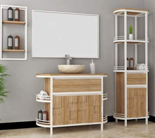 Mobiletto per lavabo Magnia in Legno di Teak Massiccio, Larghezza del mobiletto 140 cm