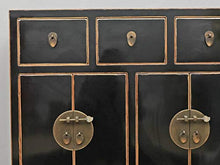 Yajutang - Cassettiera cinese con 3 cassetti, 4 ante, colore: Nero