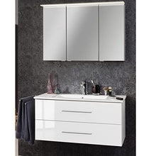 FACKELMANN B.Perfekt - Set di mobili da bagno, 2 pezzi, con mobiletto in ceramica, 100 cm e armadietto a specchio a LED