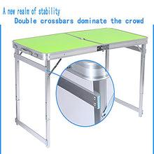 Rund Tavolo da Campeggio Pieghevole 4FT 1.2 M Tavolo da Picnic Regolabile in Alluminio per Cucina da Interno E da Esterno, Cucina, Ristorazione, Buffet E Giardino(Color:Verde)