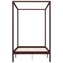 FAMIROSA Giroletto e Baldacchino 4 Cassetti Marrone Scuro Pino 140x200cm