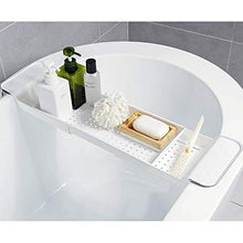 HOMERACK Porta Bottiglie Vino Vasca da Bagno Caddy BathTray Rack Dish Drainer Holder for Pad Book Phone Wine Candle Accessori Bagno Storage Drying Compatto Estendibile Side Antiruggine Impermeabile