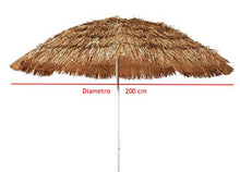 Joy Summer Ombrellone Spiaggia in Paglia Tropicale Hawaii in Rafia Sintetica 220 cm 48080