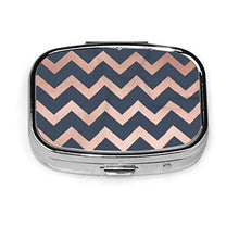Scatola per pillole quadrata per medicina, colore blu e rosa, a zigzag