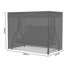 DWDMZ - Coprisedile Impermeabile per Dondolo da Giardino a 3 posti, per Amaca e Sdraio, 220 x 170 x 125 cm, Colore: Nero