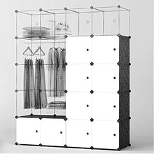 Armadio a cubo, grande, portatile, con binari per appendere e martello in legno, metallo, 183x47x183cm