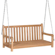 SKM Dondolo in Legno Massello di Teak 120x60x57,5 cm Marrone