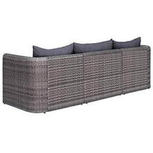 Festnight 3/4 pz Set Divani da Giardino Esterno in Polyrattan Grigio con Cuscini,Divano 3 Posti,Divano 4 Posti,Divano in Rattan,Divano da Giardino,Divano da Esterno,Divano Modulare - Arredi Casa