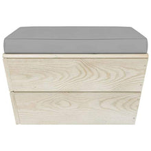 SKM Set Divani da Giardino su Pallet 3 pz con Cuscini Legno Abete (52.3kg) Grigio