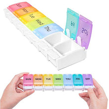 Portapillole per 7 giorni, in plastica portatile, 7 scomparti, 7 colori