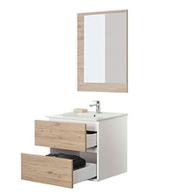 FERIDRAS Fabula Composizione Bagno, Bianco/Rovere di Bordeaux, 47x60x57 cm