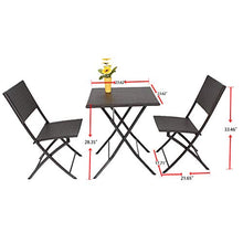 DNNAL Set di mobili Portico per Patio, Tavolo in Rattan all'aperto e Sedia Balcone Cortile Balcone Giardino Mobili da Giardino all'aperto, Design Pieghevole