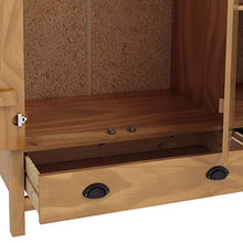 Ausla - Armadio da camera con 3 ante | Armadio con 2 cassetti e 5 ripiani, 127 x 50 x 170 cm (L x P x A) | Legno di pino massiccio