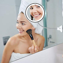 Womdee Specchio Ingranditore, LED Specchio Trucco, Rotazione di 360 Gradi con Collo di Cigno Regolabile, Specchio Bagno con aspirazione, Cordless Portatile Specchio da Parete