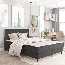 FAMIROSA Letto a Molle Grigio Scuro in Tessuto 140x200 cm-4712