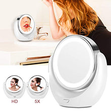 Specchio da trucco, LED HD 5X Magnifier 360 gradi girevole doppio specchio trucco Vanity specchio