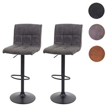 Mendler Set 2X sgabelli Lounge HWC-B13 Tessuto Effetto Scamosciato Grigio Scuro