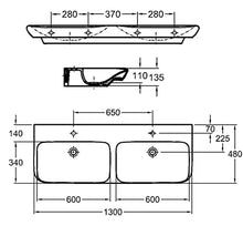 Mobile bagno con lavabo Geberit MyDay doppio 130cm noce