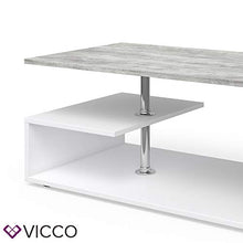 Vicco Tavolino da divano Guillermo Tavolino da salotto bianco Cemento 91 x 52 cm