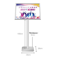 T-shape A2 Poster Stand Display Pubblicità Sign Stand Avviso Supporto for insegna - Heavy Square Base in acciaio, Alluminio Snap Open Frame for A2 Grafica, sia verticale che orizzontale Visualizza seg