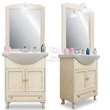 Shop Chic Arredo bagno decapè avorio con lavabo da 75 cm ante e cassetti