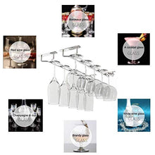 LVPY Porta bicchiere in vetro, Hanger Champagne vetro Rack, 27 x 12.5 x 8.5 cm, Argento