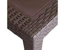 Ipae-Progarden Queen, Tavolo rettangolare allungabile effetto rattan, Marrone, 220 x 90 x 72 cm