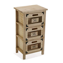 Versa 21520020 Mobile per Bagno o Cucina, con 3 cassetti, in Legno, Naturale, 62 x 25 x 34 cm