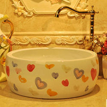 Lavandino da Bagno Rotondo Tondo di Piccole Dimensioni Lavandino antispruzzo Jingdezhen Ceramic Hotel Lavabi