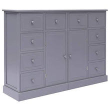 FAMIROSA Credenza con 10 Cassetti Grigia 113x30x79 cm in Legno