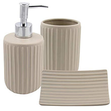 Pratiko Life B05638120 Set da Bagno Modello Line, Tortora, Set 3 pezzi