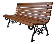 GardeTech Panca da Giardino con Schienale | 180 cm di Lunghezza | Realizzato in Legno massello e ghisa massello Laccato | Ontano | Klassik