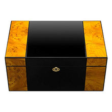 YUTRD ZCJUX Desktop Cigar Humidor, Cedar & Leather Cigar Box di stoccaggio Bene Seal Design con Vassoio e divisore Regolabile, Vetro igrometro e umidificatore Rettangolo