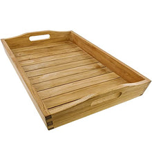 PrimeMatik - Piatto da Bagno con Manici in Legno di Teak Certificato Spa Benessere 60 x 40 x 7 cm