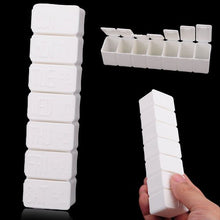 Scatola per pillole settimanali con sette partizioni, colore bianco