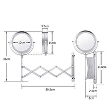 Mirror Specchio Bagno, Specchio WC, Specchio LED, Specchio cosmetico, Specchio telescopico, Specchio cosmetico bifacciale ad Alta Definizione, Specchio a Parete