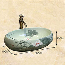 Lavabo Ovale da Bagno Retro Creative Jingdezhen Ceramic Hotel Lavabo antispruzzo Lavandini Bagno